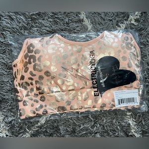 Leopard foil sports bra small